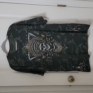 Affliction Black Label Ironhorse Tribe T-Shirt, Size 2XL, Good Used Condition